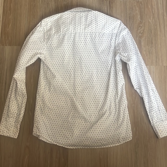 GET USED  Shirt Mens White Black Triangles Button Up Long Sleeve Classic Fit - Picture 6 of 8
